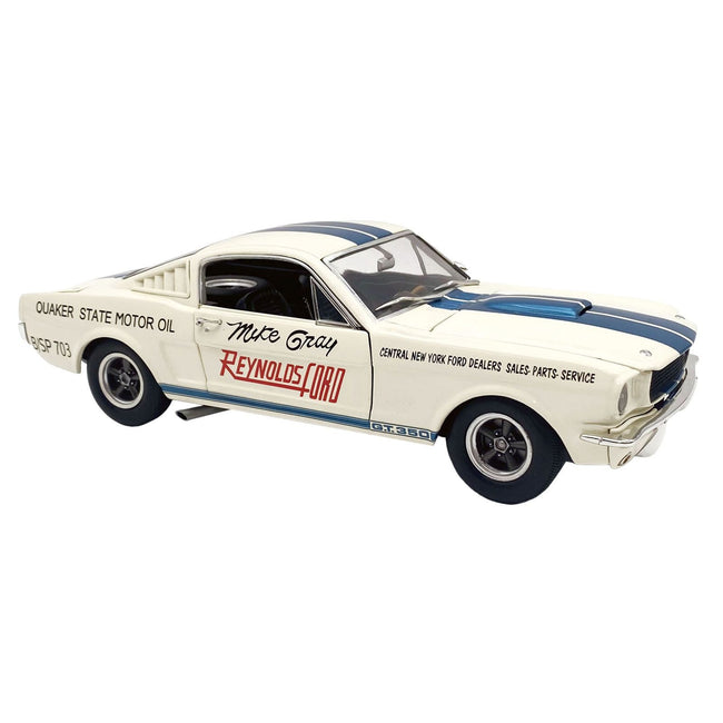 1965 Shelby GT350 "Reynolds Ford" White with Blue Stripes Limited Edition to 204 pieces Worldwide 1/18 Diecast Model Car by ACME-Acme-ModelCars.com