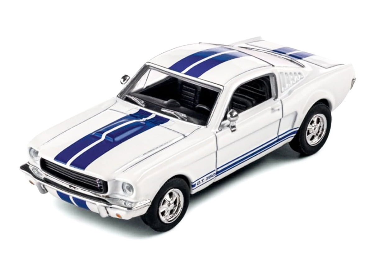 1965 Shelby GT350 White with Blue Stripes "Collection" Series 1/64 Diecast Model Car by Majorette-Majorette-ModelCars.com