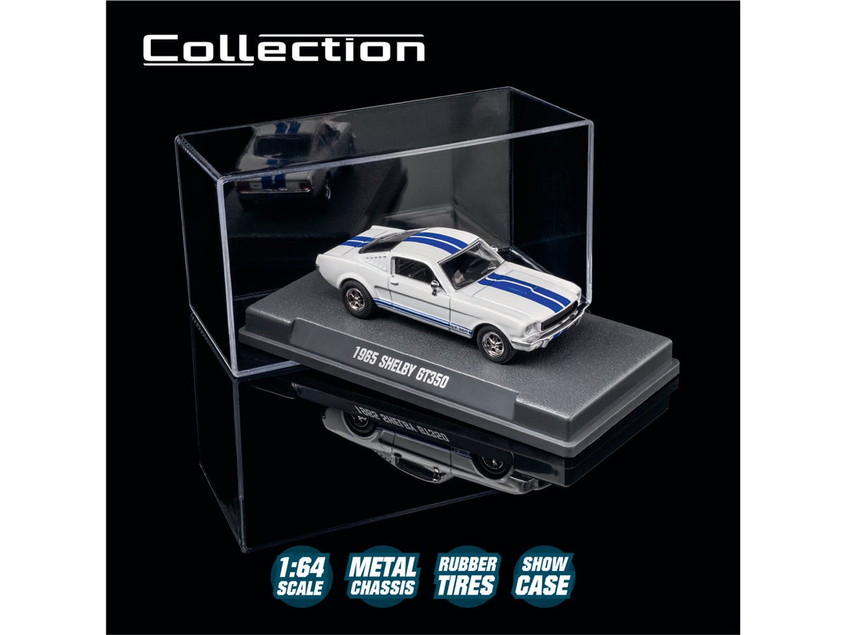 1965 Shelby GT350 White with Blue Stripes "Collection" Series 1/64 Diecast Model Car by Majorette-Majorette-ModelCars.com