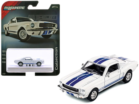 1965 Shelby GT350 White with Blue Stripes "Collection" Series 1/64 Diecast Model Car by Majorette-Majorette-ModelCars.com