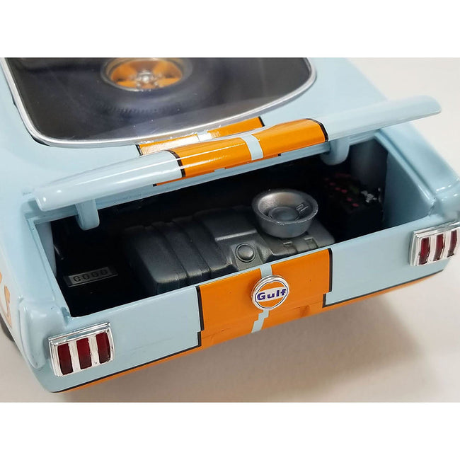 1965 Shelby GT350R #6 Light Blue with Orange Stripes "Gulf Racing Tribute" Limited Edition to 330 pieces Worldwide 1/18 Diecast Model Car by ACME-Acme-ModelCars.com
