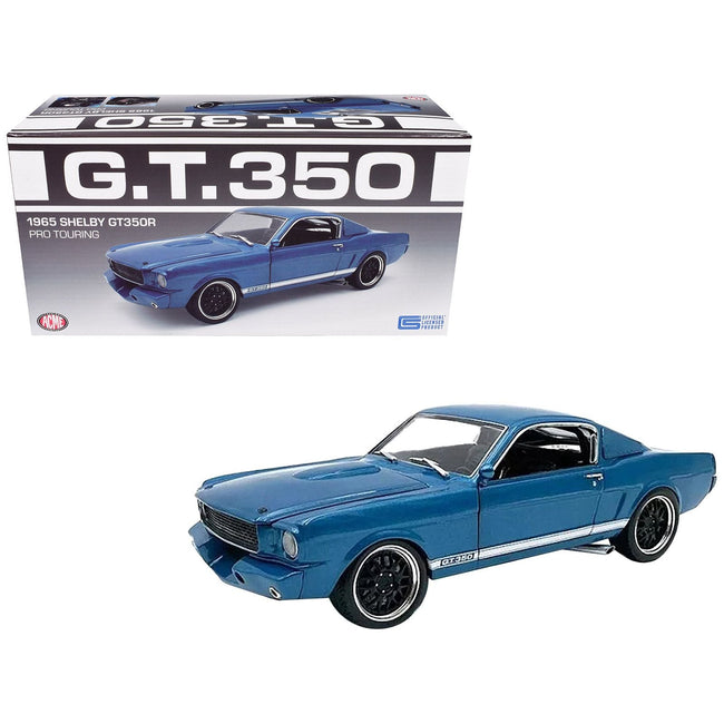 1965 Shelby GT350R Pro Touring Blue Metallic Limited Edition to 372 pieces Worldwide 1/18 Diecast Model Car by ACME-Acme-ModelCars.com