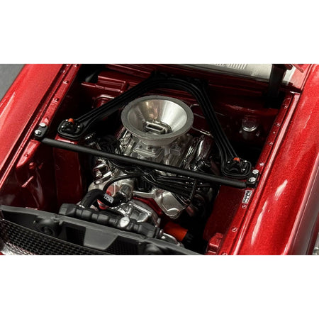 1965 Shelby GT350R Pro Touring Red Metallic with Silver Hood and Trunk Limited Edition to 350 pieces Worldwide 1/18 Diecast Model Car by ACME-Acme-ModelCars.com