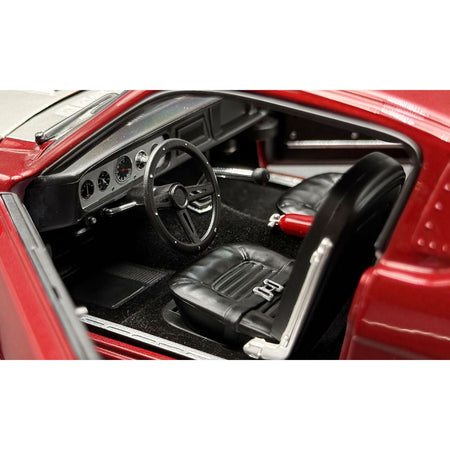 1965 Shelby GT350R Pro Touring Red Metallic with Silver Hood and Trunk Limited Edition to 350 pieces Worldwide 1/18 Diecast Model Car by ACME-Acme-ModelCars.com