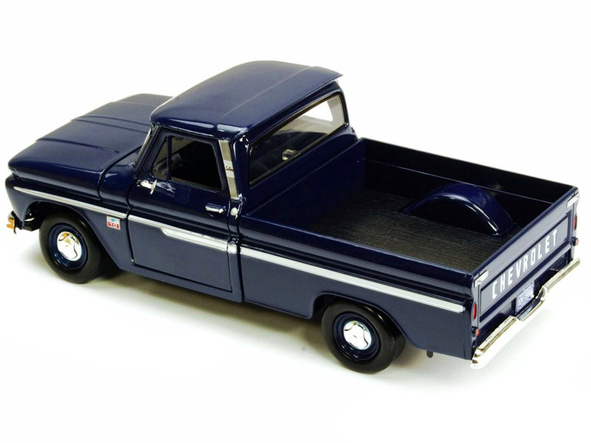 1966 Chevrolet C10 Fleetside Pickup Truck Dark Blue 1/24 Diecast Car Model by Motormax-Motormax-ModelCars.com