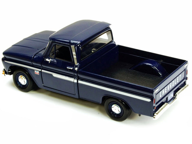 1966 Chevrolet C10 Fleetside Pickup Truck Dark Blue 1/24 Diecast Car Model by Motormax-Motormax-ModelCars.com