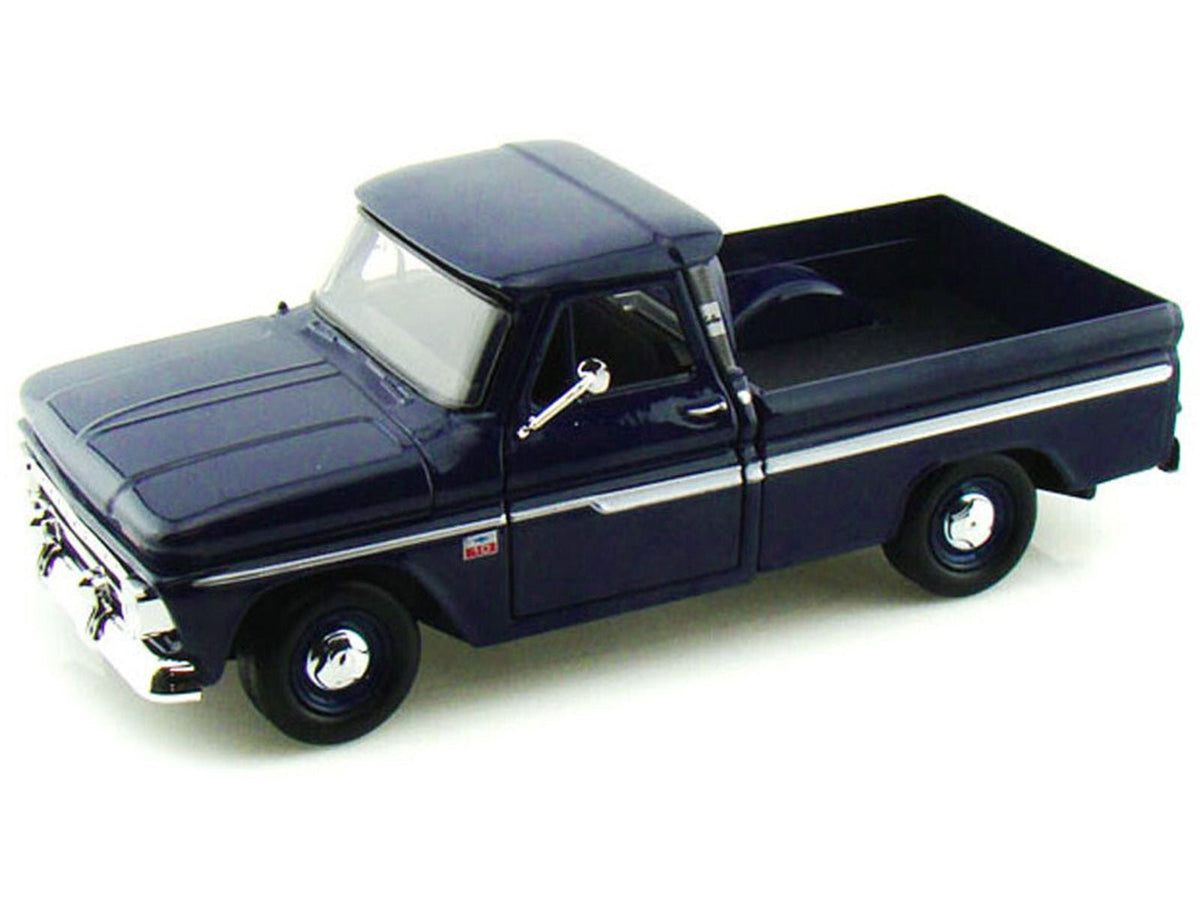 1966 Chevrolet C10 Fleetside Pickup Truck Dark Blue 1/24 Diecast Car Model by Motormax-Motormax-ModelCars.com