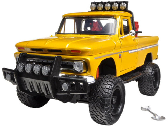 1966 Chevrolet C10 Fleetside Pickup Truck Off Road Yellow 1/24 Diecast Model by Motormax-Motormax-ModelCars.com