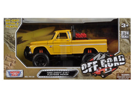 1966 Chevrolet C10 Fleetside Pickup Truck Off Road Yellow 1/24 Diecast Model by Motormax-Motormax-ModelCars.com