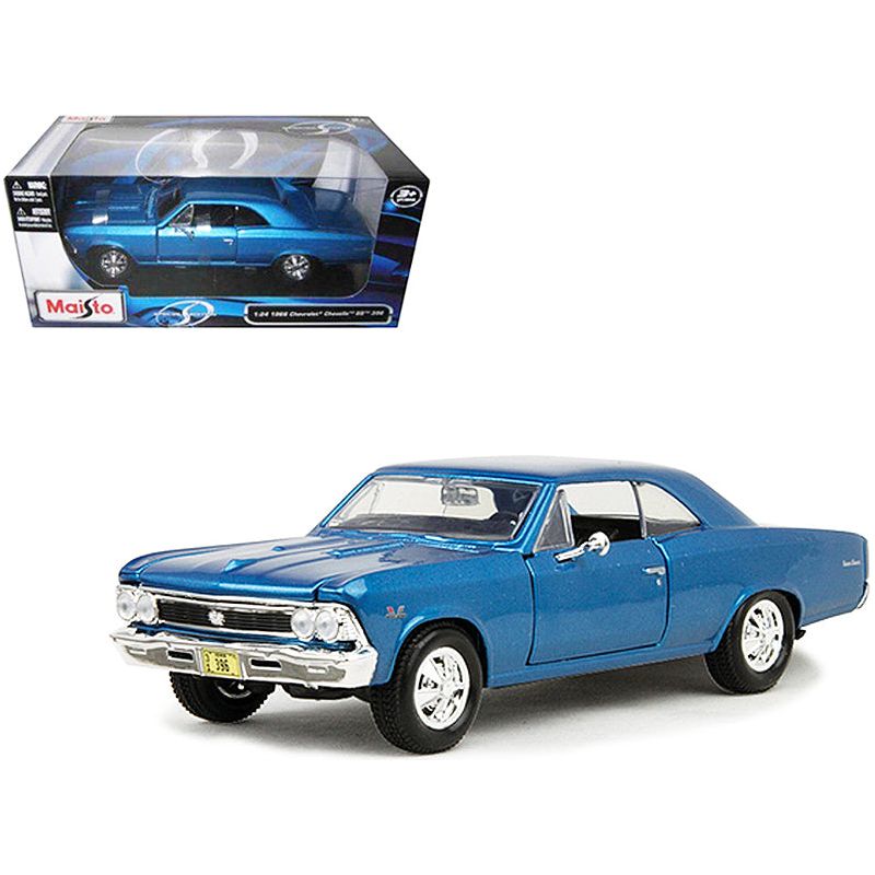 1966 Chevrolet Chevelle SS 396 Blue Metallic 1/24 Diecast Model Car by Maisto - Maisto - ModelCars.com