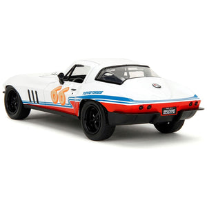 1966 Chevrolet Corvette #66 "Racing Spirit" White with Graphics "Bigtime Muscle" Series 1/24 Diecast Model Car by Jada
