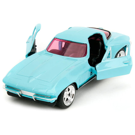 1966 Chevrolet Corvette Light Blue with Pink Tinted Windows "Pink Slips" Series 1/32 Diecast Model Car by Jada-Jada-ModelCars.com