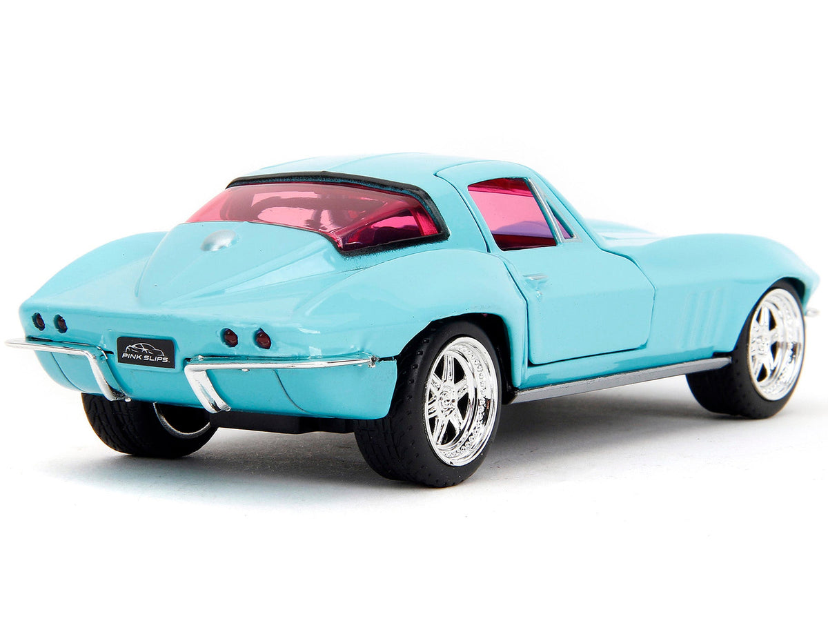 1966 Chevrolet Corvette Light Blue with Pink Tinted Windows "Pink Slips" Series 1/32 Diecast Model Car by Jada-Jada-ModelCars.com