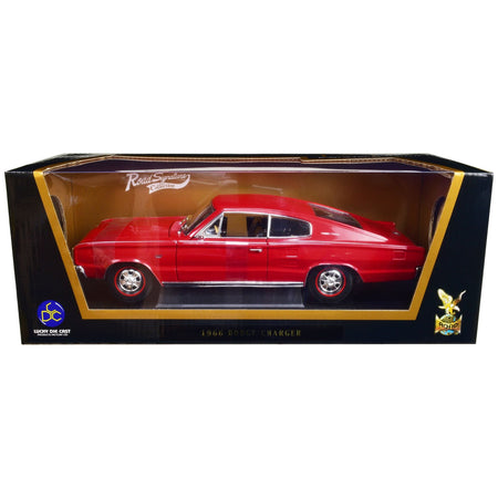 1966 Dodge Charger Red 1/18 Diecast Model Car by Road Signature - Road Signature - ModelCars.com