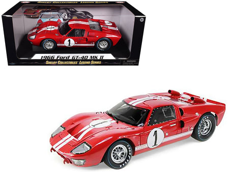 1966 Ford GT-40 MK 2 Red 1 1/18 Diecast Model Car by Shelby Collectibles-Shelby Collectibles-ModelCars.com