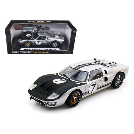 1966 Ford GT-40 MK II #7 Silver 1/18 Diecast Model Car by Shelby Collectibles-Shelby Collectibles-ModelCars.com