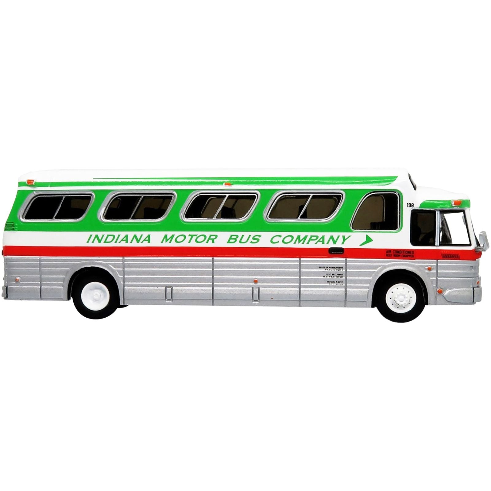 1966 GM PD4107 "Buffalo" Coach Bus "Indiana Motor Bus Company" Destination: Indianapolis "Vintage Bus & Motorcoach Collection" 1/87 Diecast Model by Iconic Replicas - Iconic Replicas - ModelCars.com