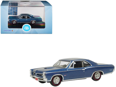 1966 Pontiac GTO Fontaine Blue Metallic 1/87 (HO) Scale Diecast Model Car by Oxford Diecast-Oxford Diecast-ModelCars.com