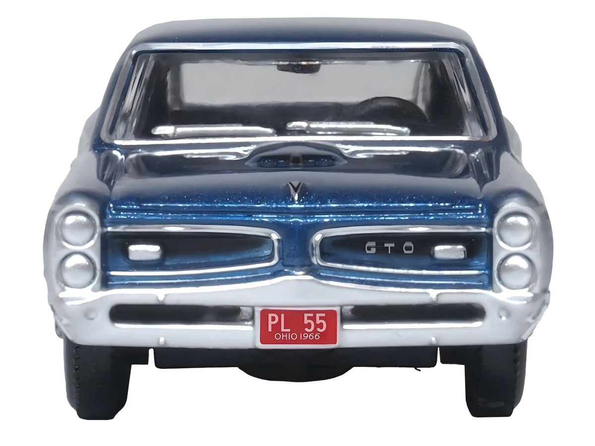 1966 Pontiac GTO Fontaine Blue Metallic 1/87 (HO) Scale Diecast Model Car by Oxford Diecast-Oxford Diecast-ModelCars.com