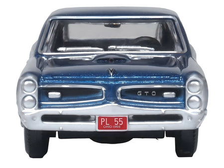 1966 Pontiac GTO Fontaine Blue Metallic 1/87 (HO) Scale Diecast Model Car by Oxford Diecast-Oxford Diecast-ModelCars.com