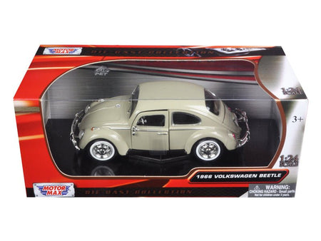 1966 Volkswagen Beetle Beige 1/24 Diecast Model Car by Motormax-Motormax-ModelCars.com