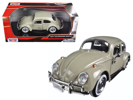 1966 Volkswagen Beetle Beige 1/24 Diecast Model Car by Motormax-Motormax-ModelCars.com