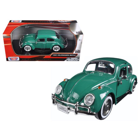 1966 Volkswagen Beetle Green 1/24 Diecast Model Car by Motormax-Motormax-ModelCars.com