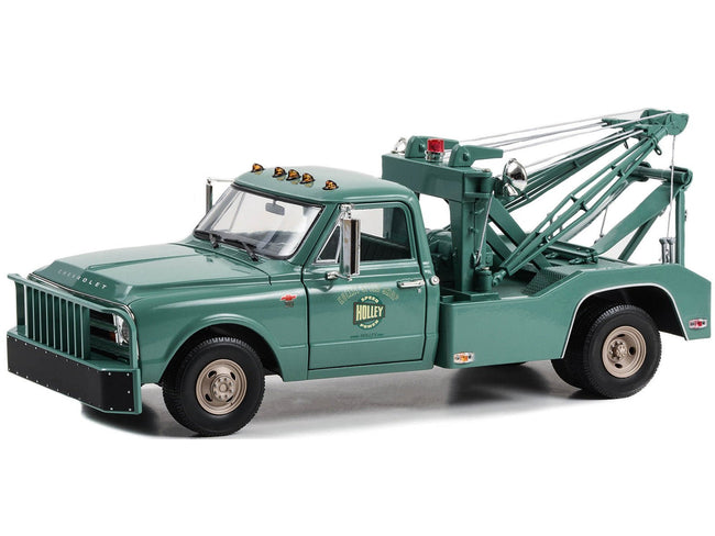 1967 Chevrolet C-30 Dually Wrecker Tow Truck "Holley Speed Shop" Green 1/18 Diecast Model Car by Greenlight-Greenlight-ModelCars.com