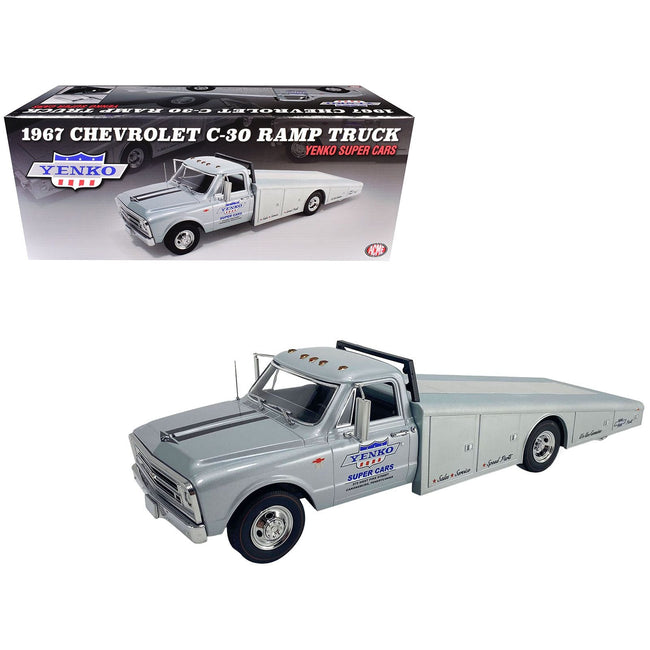 1967 Chevrolet C-30 Ramp Truck "Yenko Super Cars" Silver Metallic Limited Edition to 248 pieces Worldwide 1/18 Diecast Model Car by ACME-Acme-ModelCars.com