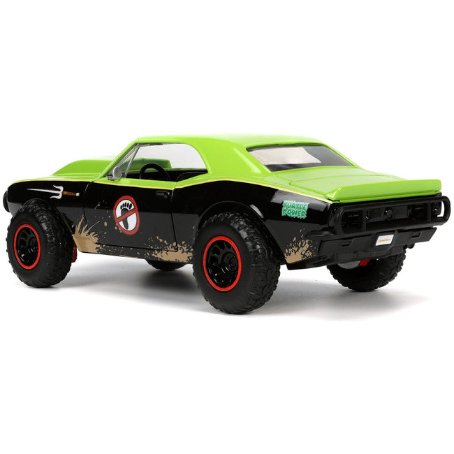 1967 Chevrolet Camaro Offroad Bright Green and Matt Black (Dirty Version) and Raphael Diecast Figure "Teenage Mutant Ninja Turtles" "Hollywood Rides" Series 1/24 Diecast Model Car by Jada - Jada - ModelCars.com