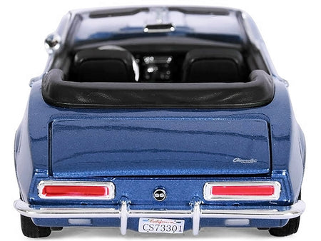 1967 Chevrolet Camaro SS Convertible Blue Metallic 1/24 Diecast Model Car by Motormax-Motormax-ModelCars.com