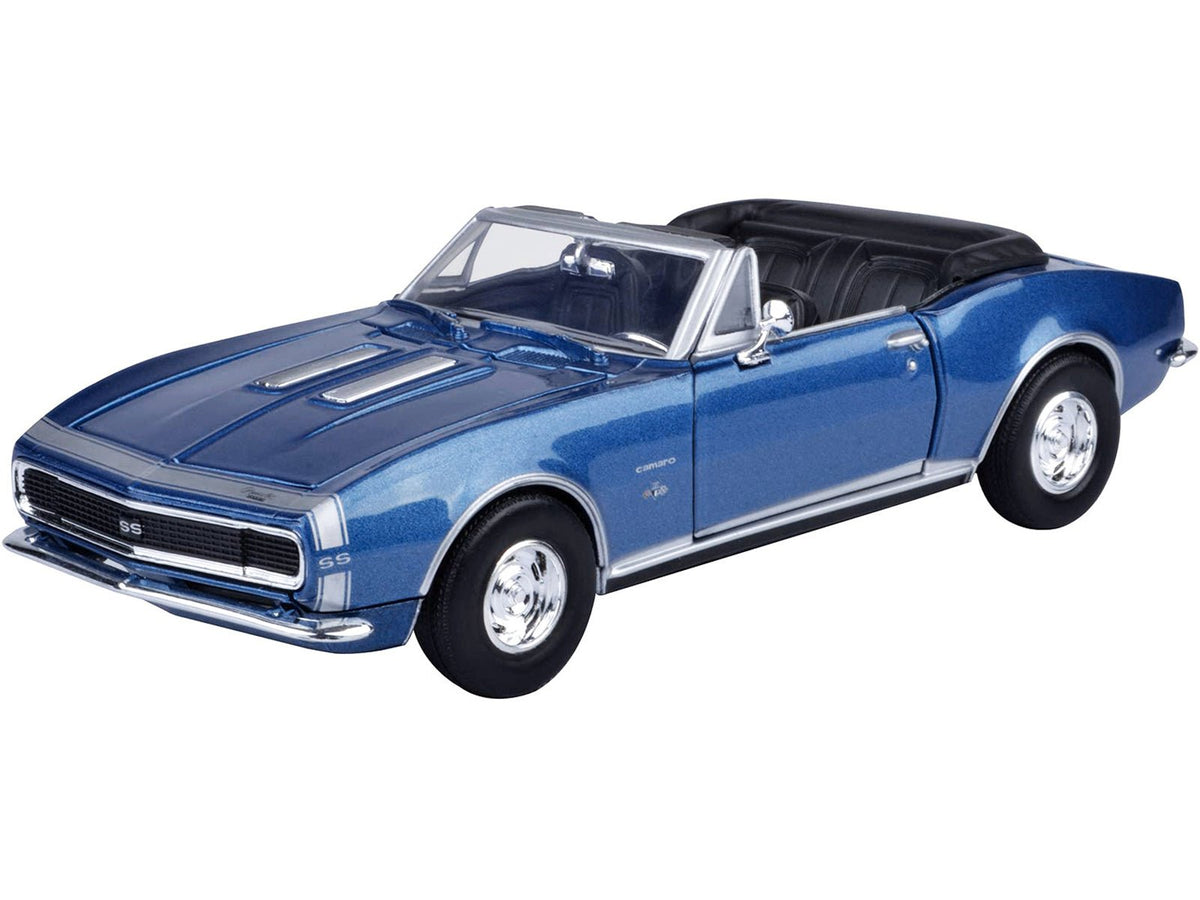 1967 Chevrolet Camaro SS Convertible Blue Metallic 1/24 Diecast Model Car by Motormax-Motormax-ModelCars.com