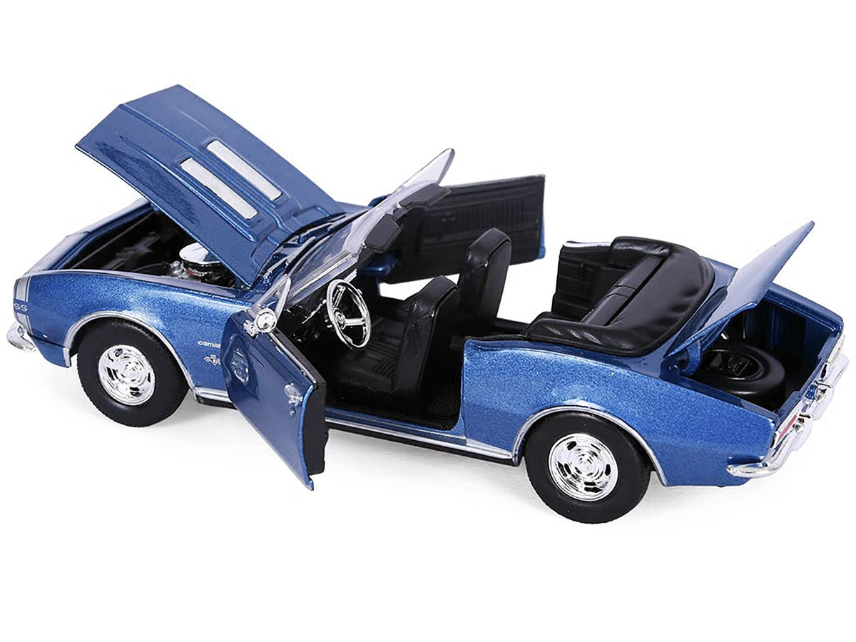 1967 Chevrolet Camaro SS Convertible Blue Metallic 1/24 Diecast Model Car by Motormax-Motormax-ModelCars.com