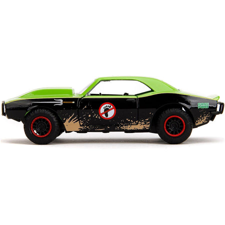1967 Chevrolet Camaro "Teenage Mutant Ninja Turtles" Black and Green (Dirty) "Hollywood Rides" Series 1/32 Diecast Model Car by Jada-Jada-ModelCars.com