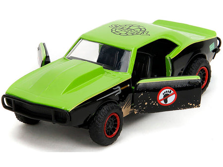 1967 Chevrolet Camaro "Teenage Mutant Ninja Turtles" Black and Green (Dirty) "Hollywood Rides" Series 1/32 Diecast Model Car by Jada-Jada-ModelCars.com
