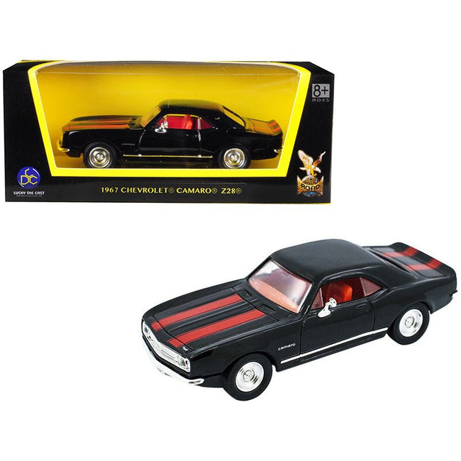 1967 Chevrolet Camaro Z - 28 Black with Red Stripes 1/43 Diecast Model Car by Road Signature - Road Signature - ModelCars.com
