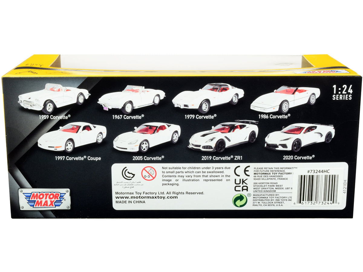 1967 Chevrolet Corvette C2 Convertible White with Red Interior "History of Corvette" Series 1/24 Diecast Model Car by Motormax-Motormax-ModelCars.com