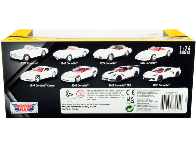 1967 Chevrolet Corvette C2 Convertible White with Red Interior "History of Corvette" Series 1/24 Diecast Model Car by Motormax-Motormax-ModelCars.com