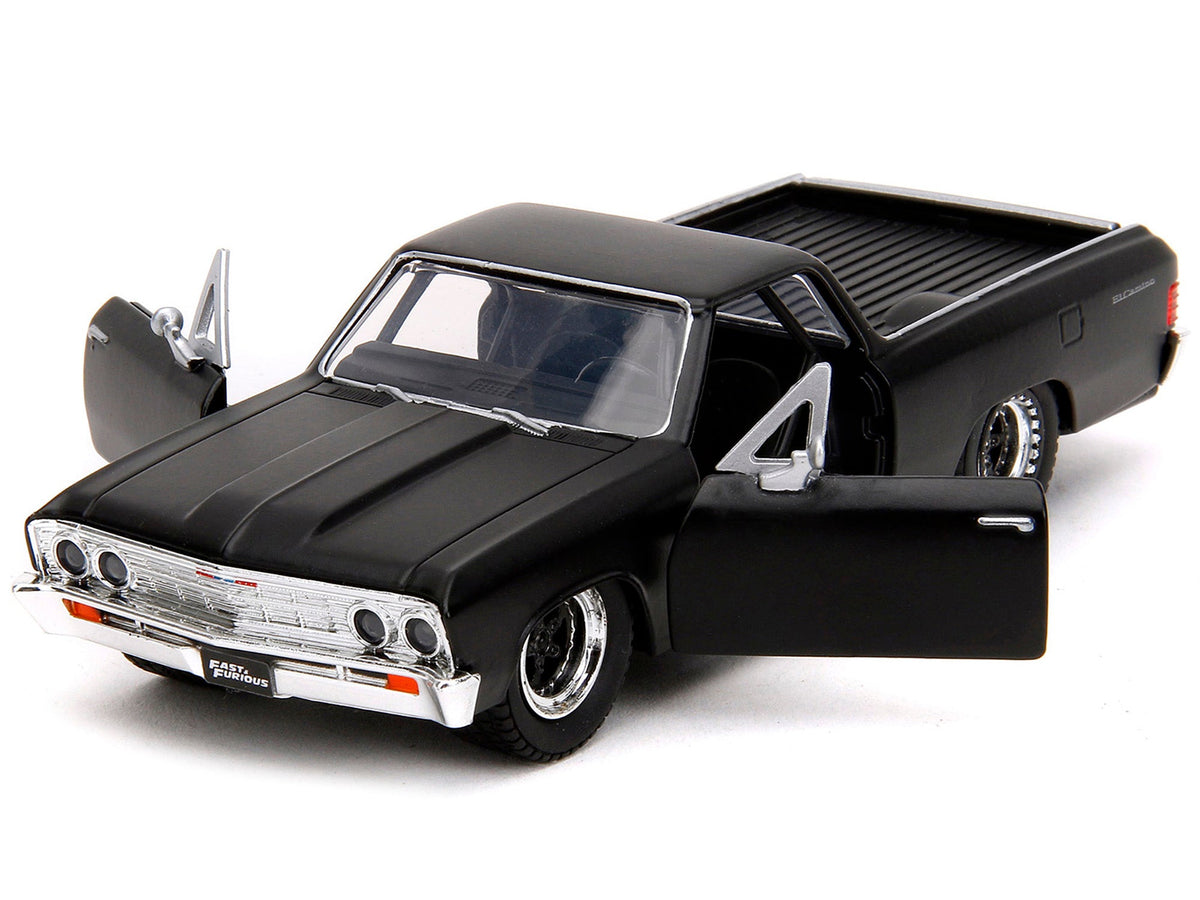 1967 Chevrolet El Camino Matt Black "Fast & Furious" Series 1/32 Diecast Model Car by Jada-Jada-ModelCars.com