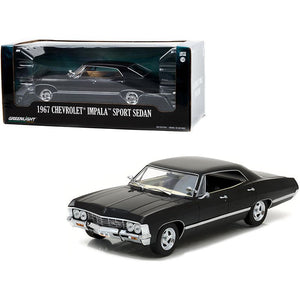 1967 Chevrolet Impala Sport Sedan Tuxedo Black 1/24 Diecast Model Car by Greenlight