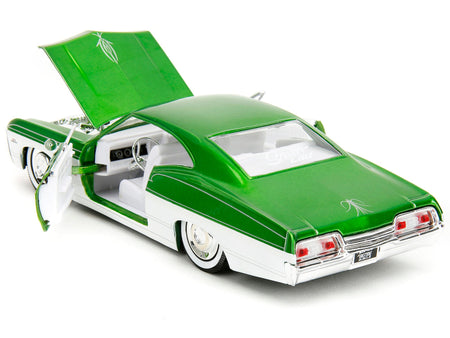 1967 Chevrolet Impala SS Green Metallic and White with White Interior "Bigtime Muscle" Series 1/24 Diecast Model Car by Jada-Jada-ModelCars.com
