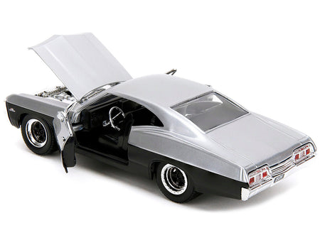1967 Chevrolet Impala SS Silver Metallic and Black "Bigtime Muscle" Series 1/24 Diecast Model Car by Jada-Jada-ModelCars.com