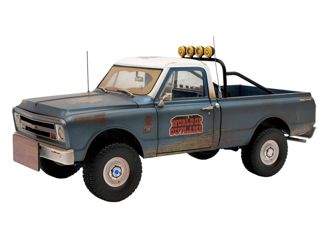1967 Chevrolet K-10 Pickup Truck "World of Outlaws Push Truck" Blue (Rusted) with White Top Limited Edition to 378 pieces Worldwide 1/18 Model Car by ACME-Acme-ModelCars.com