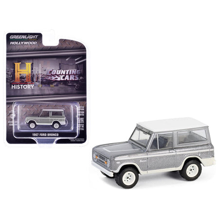 1967 Ford Bronco Silver Metallic with White Top "Counting Cars" (2012 - Current) TV Series "Hollywood Series" Release 42 1/64 Diecast Model Car by Greenlight - Greenlight - ModelCars.com