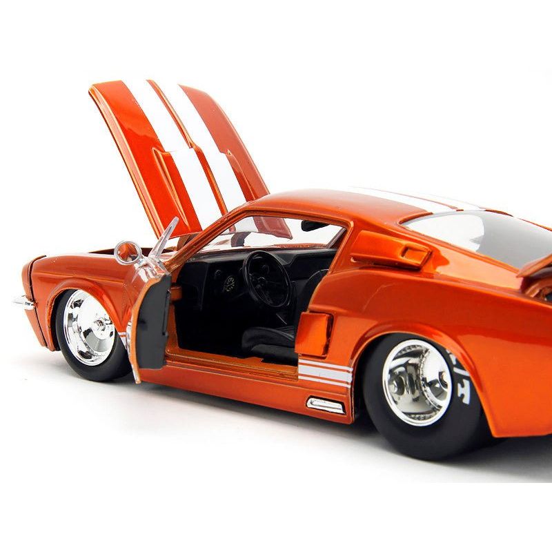 1967 Ford Mustang Shelby GT500 Candy Orange with White Stripes "Bigtime Muscle" Series 1/24 Diecast Model Car by Jada - Jada - ModelCars.com