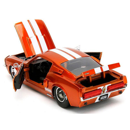 1967 Ford Mustang Shelby GT500 Candy Orange with White Stripes "Bigtime Muscle" Series 1/24 Diecast Model Car by Jada - Jada - ModelCars.com