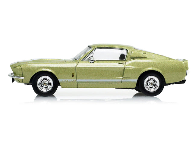 1967 Ford Shelby GT500 Lime Gold Metallic with White Stripes "Stampede" Series 2 1/64 Diecast Model Car by Greenlight-Greenlight-ModelCars.com