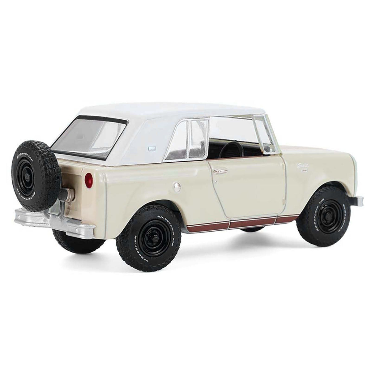 1967 International Scout 800 Sportop Cream with Brown Stripes and White Top "All Terrain" Series 17 1/64 Diecast Model Car by Greenlight-Greenlight-ModelCars.com