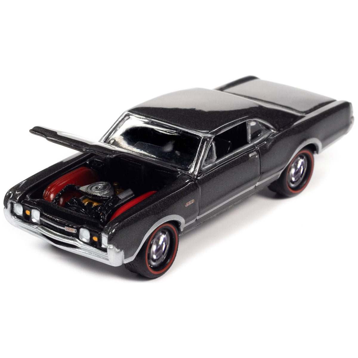 1967 Oldsmobile 442 W-30 Antique Pewter Gray Metallic "MCACN (Muscle Car and Corvette Nationals)" Limited Edition to 4164 pieces Worldwide "Muscle Cars USA" Series 1/64 Diecast Model Car by Johnny Lightning-Johnny Lightning-ModelCars.com