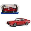 1967 Shelby GT500 Burgundy Red with Black Stripes 1/18 Diecast Model Car by Solido-Solido-ModelCars.com